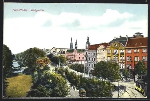 AK Düsseldorf, Königs-Allee mit Strassenbahn