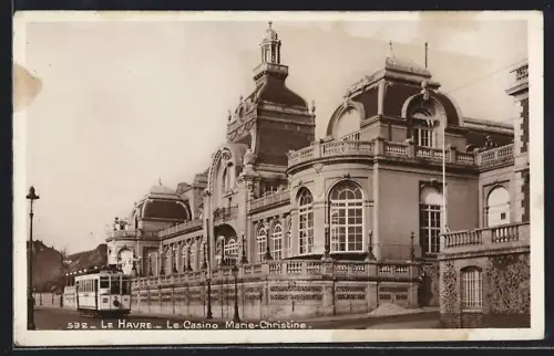 AK Le Havre, Le Casino Marie-Christine, Strassenbahn
