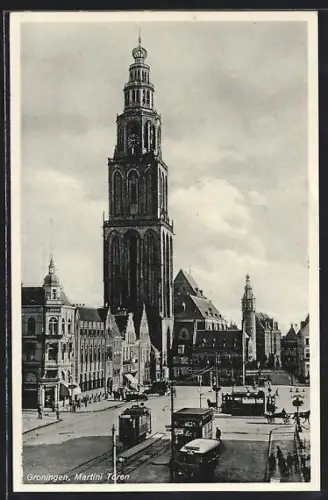 AK Groningen, Martini Toren, Strassenbahn