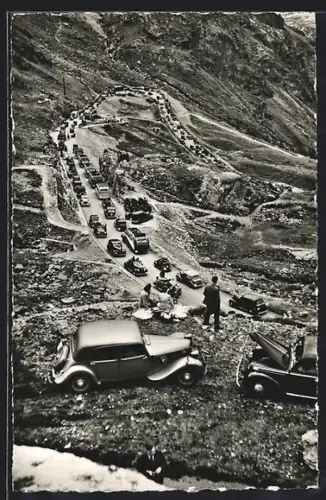 AK Meiringen-Wassen, Blick auf den Gletscherrank, unterer Passhöhe