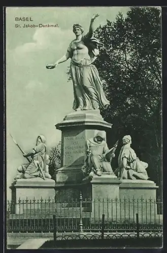 AK Basel, St. Jakob-Denkmal