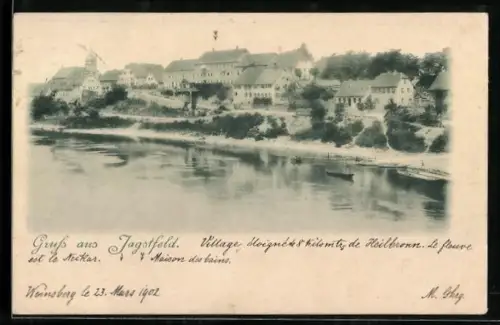 AK Jagstfeld, Teilansicht mit Uferpartie