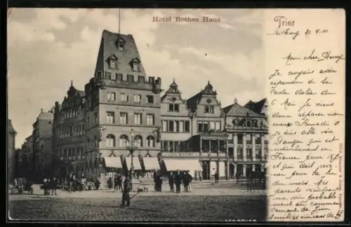 AK Trier, Hotel Rothes Haus, Marktplatz