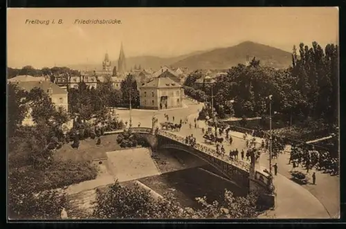 AK Freiburg i. B., Friedrichsbrücke