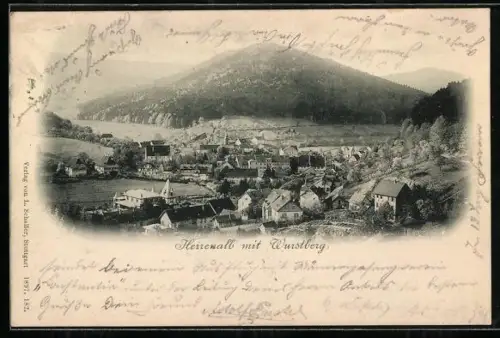 AK Herrenalb, Ortsansicht mit Wurstberg