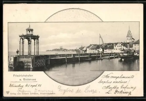 AK Friedrichshafen a. Bodensee, Hafen, Pavillon