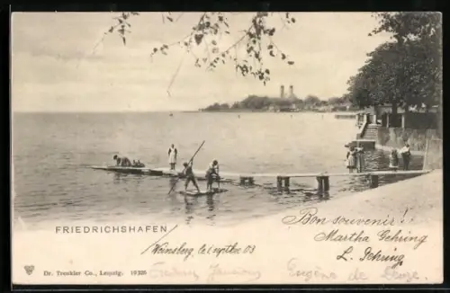 AK Friedrichshafen, Uferpromenade und Seeansicht