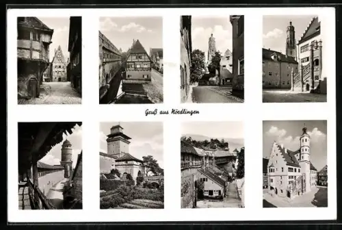 AK Nördlingen, Hafenhaus, Rosswette, Wehrgang am Löpsingerthor