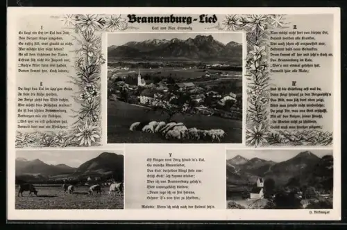 AK Brannenburg am Inn, Ortsansicht, St. Margarethen, Wendelstein