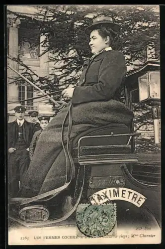 AK Paris, Les Femmes Cocher, Kutscherin Mme. Charnier