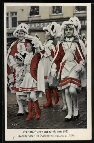 AK Kölner Karneval, Rosenmontagszug, Kölsche Funke rut-wiess vun 1823, Jugendgruppe