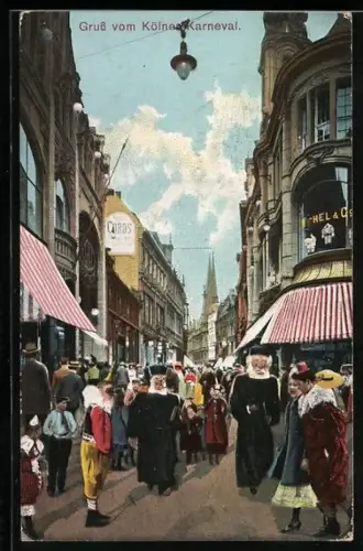 AK Köln, Kostümierte auf dem Karneval