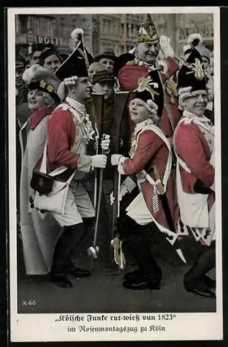 AK Köln, Kölsche Funke rut-wiess vun 1823 im Rosenmontagszug