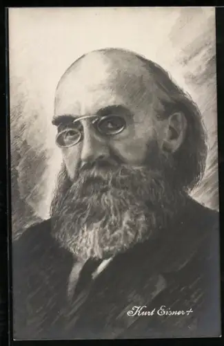 Künstler-AK Portrait Kurt Eisner, bayrischer Ministerpräsident