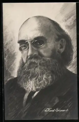 Künstler-AK Portrait Kurt Eisner, bayrischer Ministerpräsident