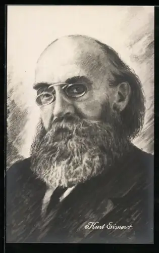 Künstler-AK Portrait Kurt Eisner, bayrischer Ministerpräsident