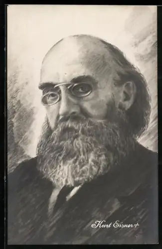 Künstler-AK Portrait Kurt Eisner, bayrischer Ministerpräsident