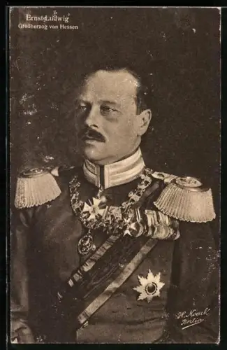AK Grossherzog Ernst Ludwig von Hessen in Uniform mit Orden