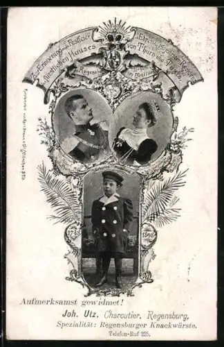 AK Regensburg, Festfeier zu Ehren der 150 jähr. Residenz des fürstl. Hausen von Thurn & Taxis 1899, Fürstenfamilie