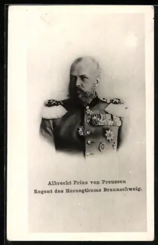 AK Albrecht Prinz von Preussen, Regent des Herzogthums Braunschweig, Portrait in Uniform