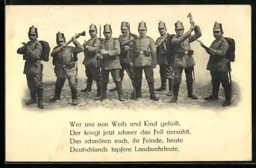 AK Gruppenfoto von Soldaten der Landwehr