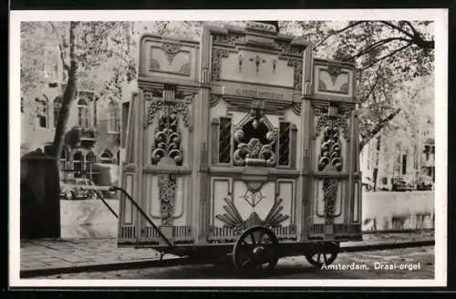 AK Amsterdam, Wagen mit Leierkasten