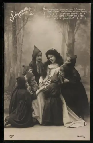 AK Schneewittchen mit den Sieben Zwergen