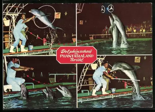 AK Brühl, Delphinschau im Phantasialand, mit Szenen aus der Show