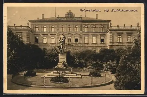 AK Kaiserslautern, Kgl. Bezirkskommando, Denkmal