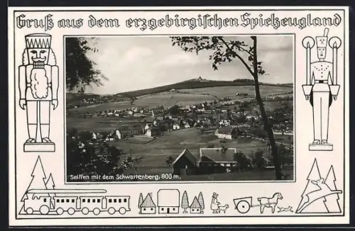 AK Seiffen im Erzgeb., Schwartenberg, Gasthof Erbgericht Buntes Haus