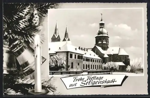 AK Seligenstadt /Hessen, Kloster, Weihnachtsbaum