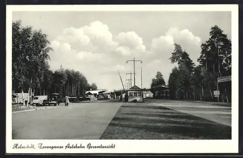 AK Helmstedt, Zonengrenze, Autobahn, Gesamtansicht
