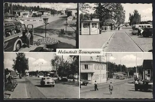 AK Helmstedt, Zonengrenze, Grenzübergang, Kontrollpunkt, Strassenansichten