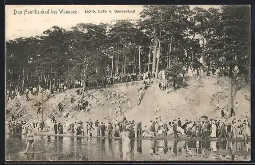 AK Berlin-Wannsee, Partie am Ufer mit Besuchern