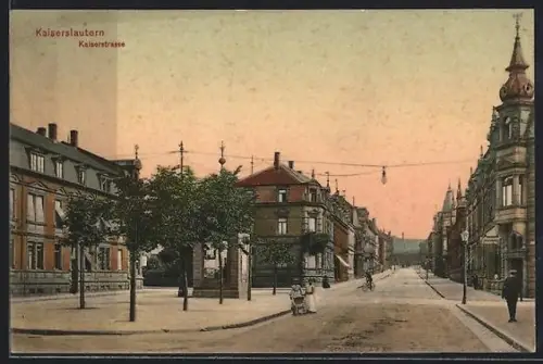 AK Kaiserslautern, Partie an der Kaiserstrasse mit Restaurant Bavaria