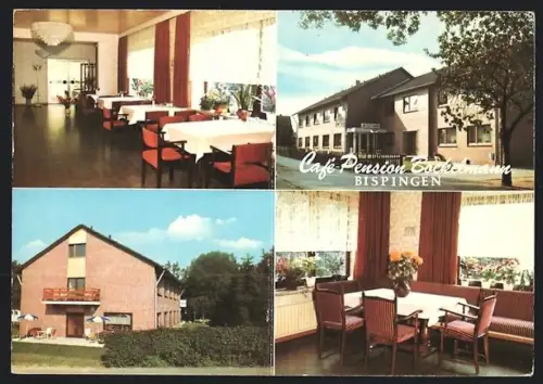AK Bispingen /Lüneburger Heide, Café-Pension Bockelmann, Gasträume, Aussenansicht, Wintergarten