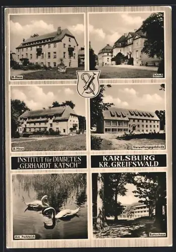AK Karlsburg /Greifswald, Institut für Diabetes Gerhardt Katsch, Schloss, A-Haus, B-Haus