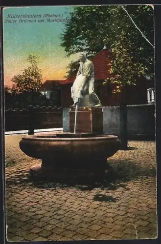 AK Kaiserslautern /Rheinpf., Neuer Brunnen am Marktplatz