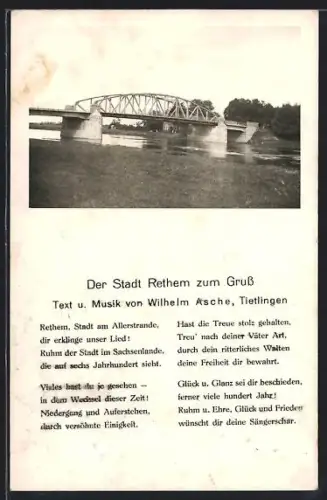 AK Rethem, Allerbrücke und Liedtext
