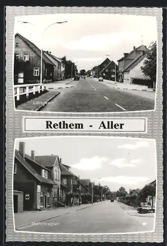 AK Rethem /Aller, Langestrasse, Bahnhofstrasse