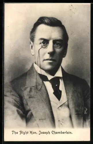 AK Portrait von Joseph Chamberlain mit Monokel und ernstem Blick