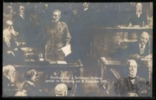 AK Reichskanzler von Bethmann Hollweg im Reichstag 9. Dezember 1915