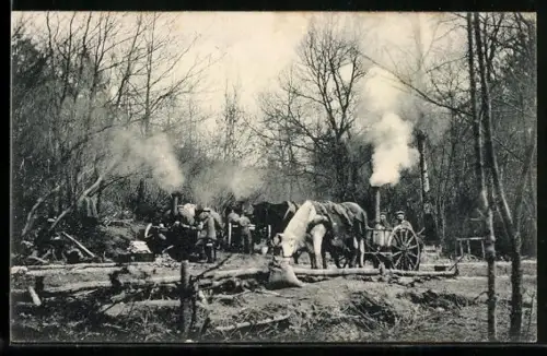 AK Argonnerwald, Feldküchen zur Mittagszeit