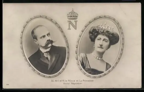AK Le Prince et la Princesse Victor Napoléon, Porträts