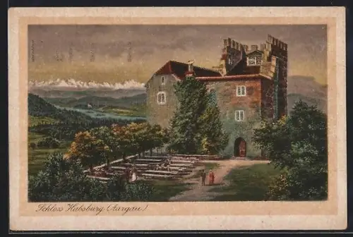 AK Habsburg /Aargau, Schloss mit Grünanlagen