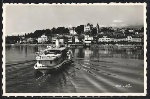 AK Nyon, Totalansicht vom Wasser aus