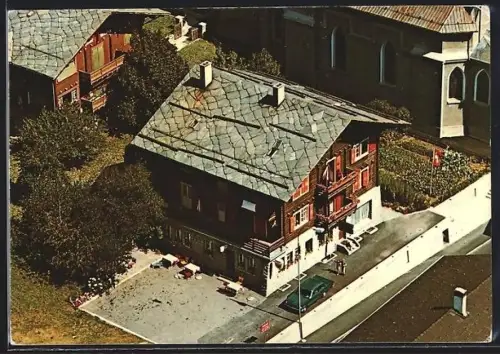 AK Lax, Hotel Post aus der Vogelschau