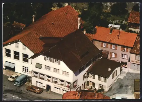 AK Kleinlützel, Flugzeugaufnahme des Hotels Tell