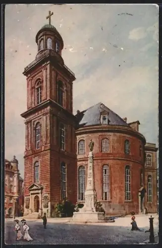 Künstler-AK Alt-Frankfurt, Paulskirche, Einheitsdenkmal