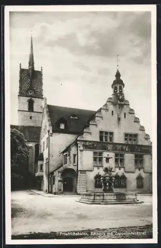 AK Friedrichshafen, Rathaus, Zeppelindenkmal